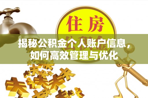 闻喜揭秘公积金个人账户信息，如何高效管理与优化