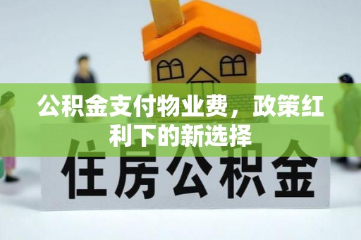 闻喜公积金支付物业费，政策红利下的新选择