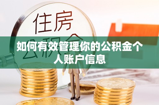 闻喜如何有效管理你的公积金个人账户信息