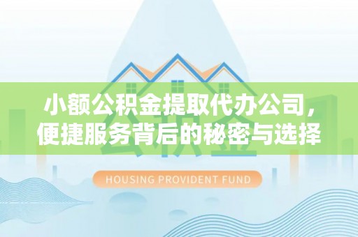 闻喜小额公积金提取代办公司，便捷服务背后的秘密与选择指南