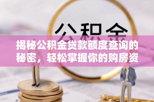 闻喜揭秘公积金贷款额度查询的秘密，轻松掌握你的购房资金
